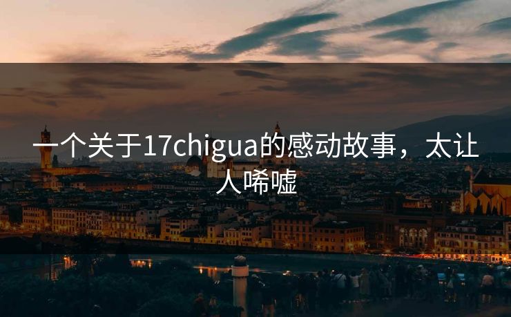 一个关于17chigua的感动故事，太让人唏嘘