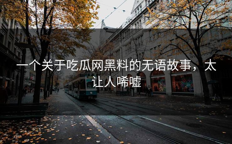一个关于吃瓜网黑料的无语故事，太让人唏嘘