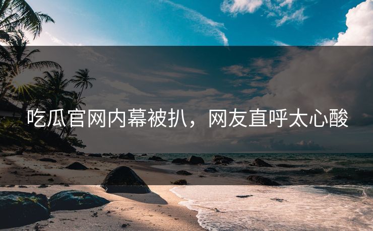 吃瓜官网内幕被扒，网友直呼太心酸