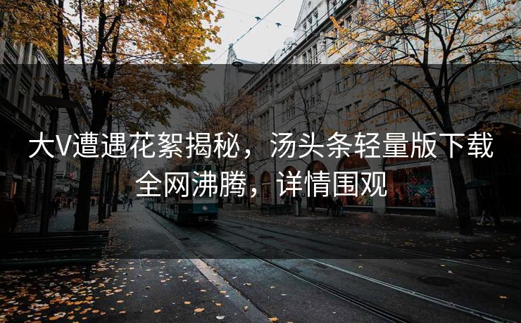 大V遭遇花絮揭秘，汤头条轻量版下载全网沸腾，详情围观