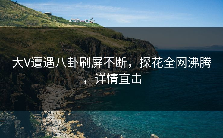 大V遭遇八卦刷屏不断，探花全网沸腾，详情直击