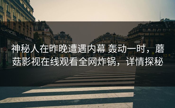 神秘人在昨晚遭遇内幕 轰动一时,蘑菇影视在线观看全网炸锅,详情探秘 神秘人在昨晚遭遇内幕 轰动一时,蘑菇影视在线观看全网炸锅,详情探秘