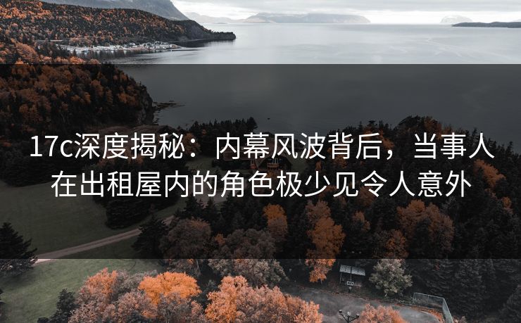 17c深度揭秘：内幕风波背后，当事人在出租屋内的角色极少见令人意外